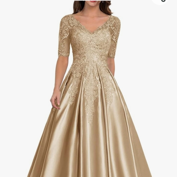 Gown Gallery Dresses & Skirts - Gold Satin Prom/Wedding Dress size 18W Price is FIRM, free shipping